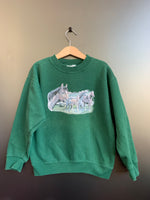 Sweatshirt grün, Pferde Gr.134