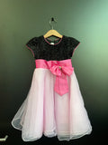 Kleid rosa-pink-schwarz Gr.110/116